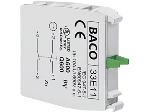 BACO 33E11 Kosketinelementti 1 x katkaisukosketin, 1 x sulkukosketin Kosketus 600 V 1 kpl 1 kpl