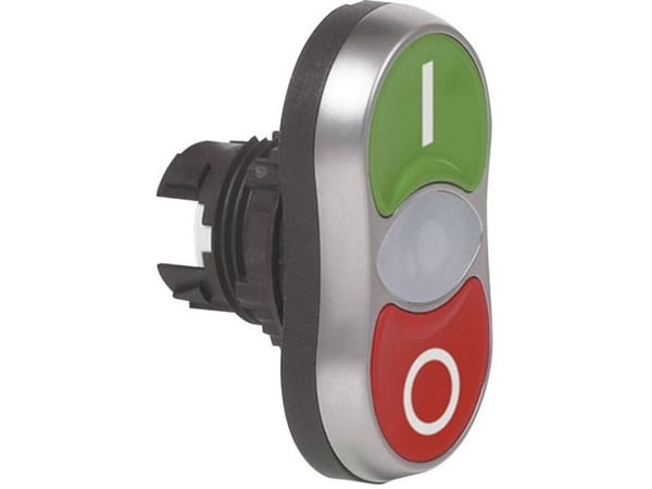 BACO BA223982 L61QB21 dubbeltryckknapp frontring i plast, förkromad grön/röd 1 st