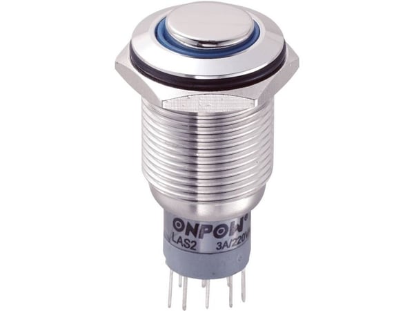 TRU COMPONENTS LAS2GQH-22E/B/12V/S/P vandal-/skyddad tryckknapp 250 V AC 3 A blå IP65 (2 x On/On) (1 st)