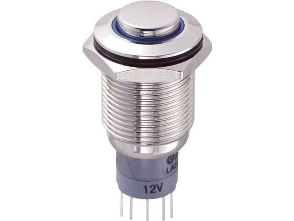 TRU COMPONENTS LAS2GQH-11ZE/B/12V/N/P Kiintojohdotettu painekytkin 250 V/AC 3 A 1 x On/On Klikkaava sininen 1 kpl