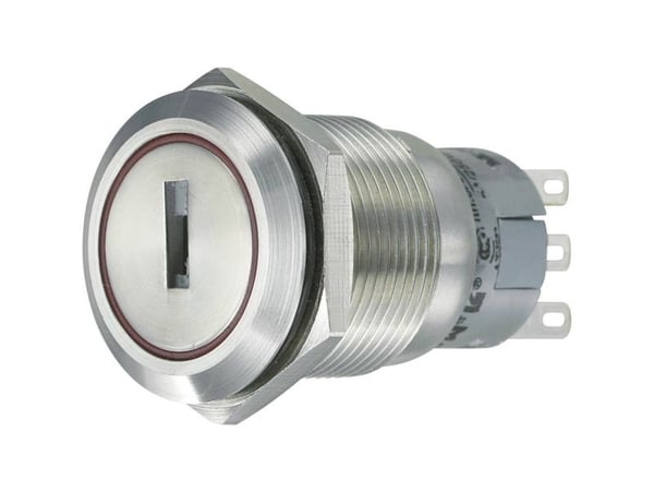 TRU COMPONENTS 701814 LAS1-AGQ-11Y/21 Ilkivallankestävä avainkytkin 250 V/AC 5 A 1 x On/On 1 x 90° IP40 1 kpl 1 kpl