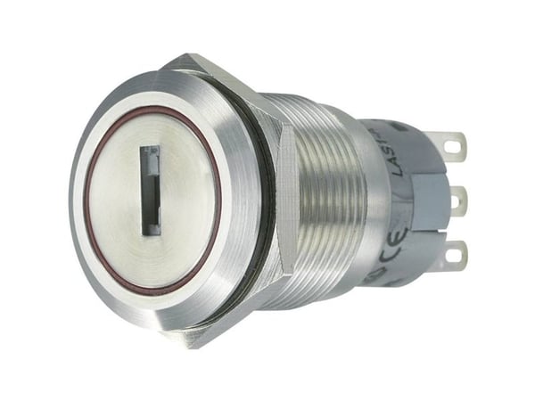 TRU COMPONENTS 701824 LAS1-AGQ-22Y/31 Ilkivallankestävä avainkytkin 250 V/AC 5 A 2 x On/Off/On 2 x 45° IP40 1 kpl 1 kpl