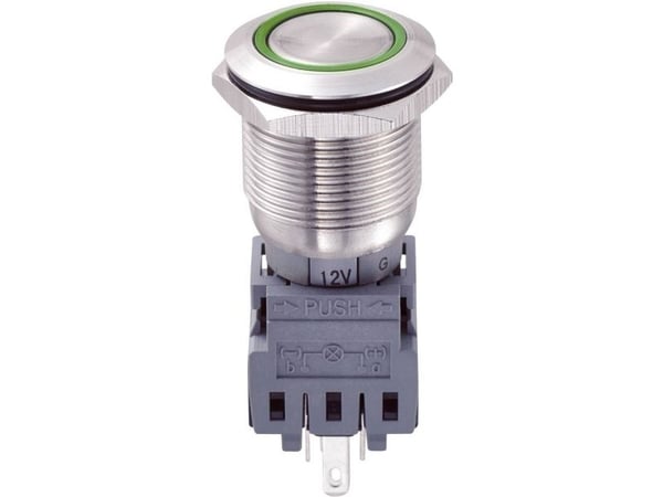 TRU COMPONENTS LAS1-BGQ-11ZE/G/12V Langallinen painekytkin 250 V/AC 5 A 1 x Off/On IP67 Napsautus 1 kpl