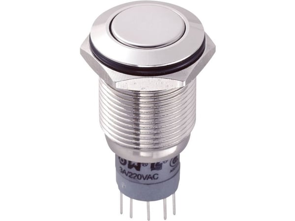 TRU COMPONENTS LAS2GQF-22/N/P Kiinteä painike 250 V/AC 3 A 2 x On/(On) Kosketus 1 kpl