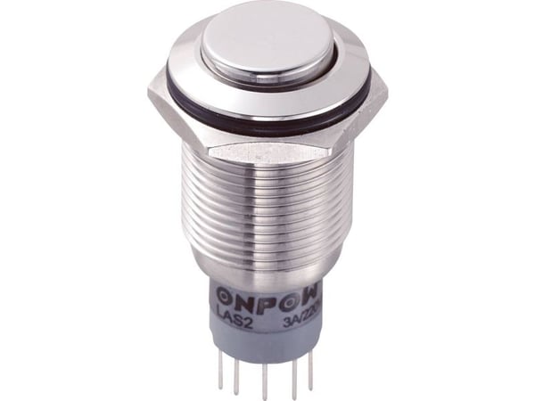 TRU COMPONENTS LAS2GQH-22Z/S/P Kestävä painonappi 250 V/AC 3 A 2 x On/On Napsautus IP67 1 kpl