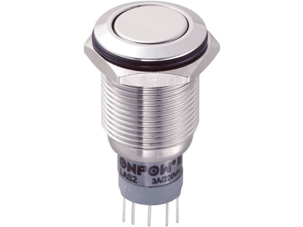 TRU COMPONENTS LAS2GQF-22Z/S/P Kestävä painonappi 250 V/AC 3 A 2 x On/On Napsautus IP67 1 kpl