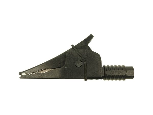 Cliff Croc Clip Turvallisuuskrokotiiliklipsi Liitin 4 mm CAT III 1000 V Musta