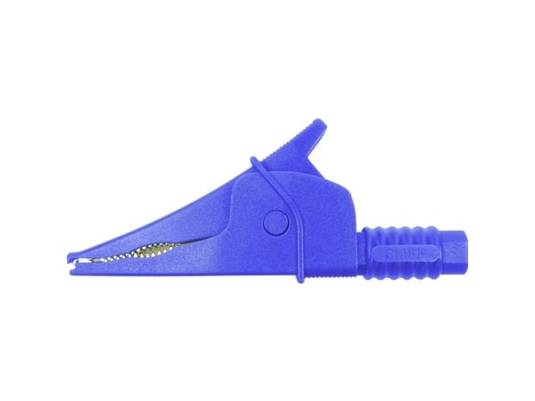 Cliff Croc-klämma säkerhetskrokodilklämma stickkontakt 4 mm CAT III 1000 V blå