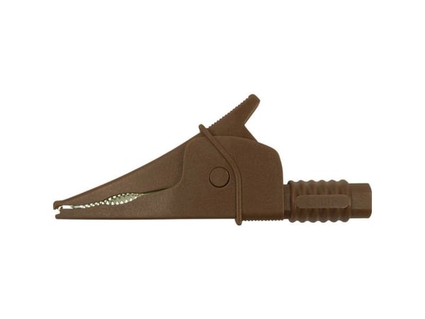 Cliff Croc Clip säkerhetskrokodil 4 mm CAT III 1000 V brun