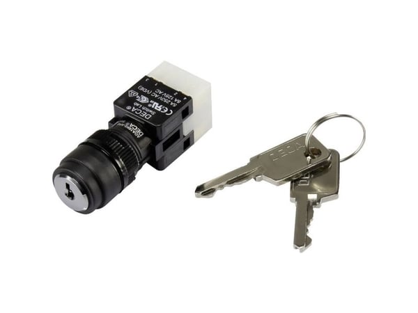 DECA ADA16K6-AR0-CA Avainkytkin 250 V/AC 5 A 1 x Off/On 1 x 90° IP65 1 kpl 1 kpl