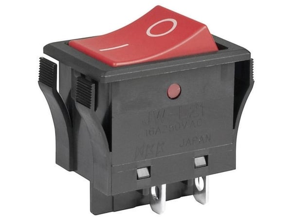 NKK-kytkimet JWL21RA1A Keinukytkin JWL21RA1A 250 V/AC 16 A 2 x Off/On Klikkaava 1 kpl