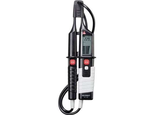VOLTCRAFT VC 63 topolet spennings tester kalibrert (ISO) CAT III 1000 V, CAT IV 600 V