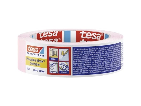 Tesa Professional presisjonsmalingstape for ømfintlige overflater 50m 30mm rosa - 04333-00019-01