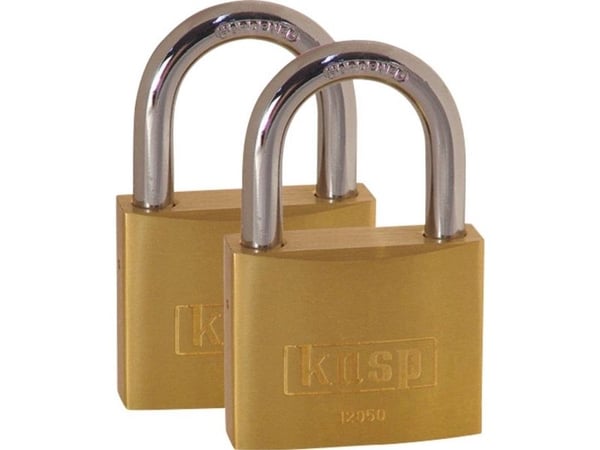 Kasp K12050D2 hengelås, 50 mm, gyldengul nøkkellås