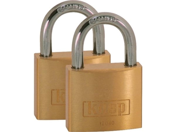 Hengelås Kasp K12040D2 40 mm gul nøkkellås