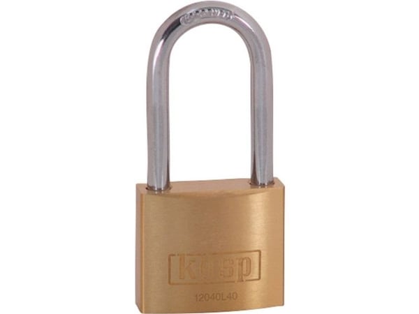 Kasp K12040L40D hengelås 40 mm gullgul nøkkelås