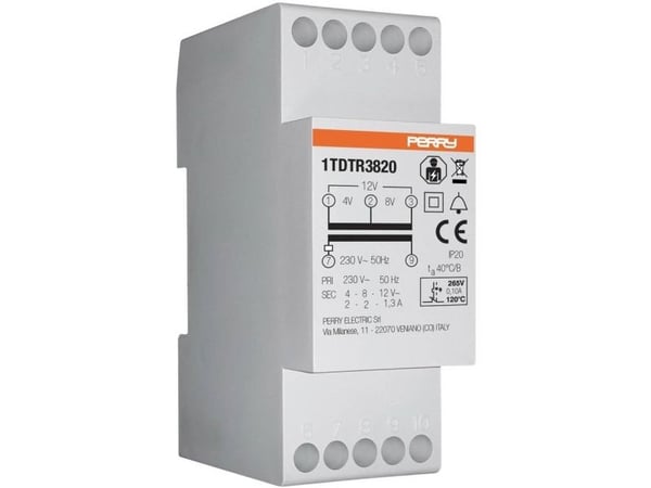 Wallair 1TDTR3820 Dørklokke-transformaattori 4 V, 8 V, 12 V 2 A