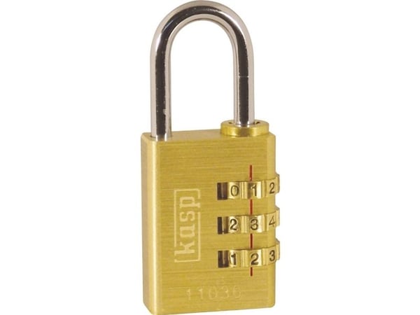Kasp K11030D hengelås 32 mm gul kombinasjonslås