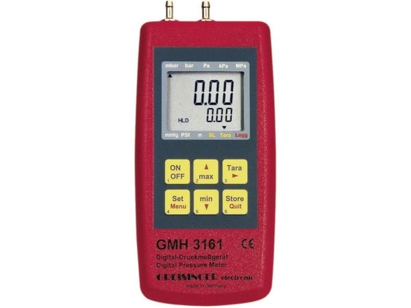 Greisinger GMH 3161-01 trykkmålingsutstyr, lufttrykk (ikke-aggressive gasser, korrosive gasser) -0,001 til 0,025 bar
