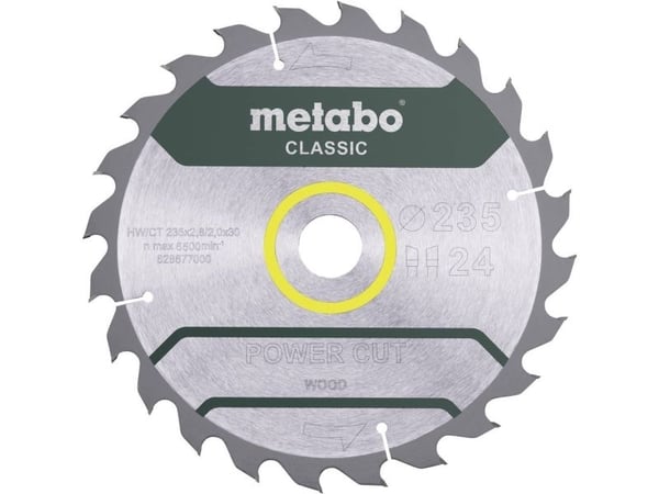 Metabo 628678000 Lama circolare 235 x 30 x 2 mm Numero di denti: 24 1 pz., Tre, 23,5 cm, 3 cm, 2,8 mm, Metabo, KS 85 FS