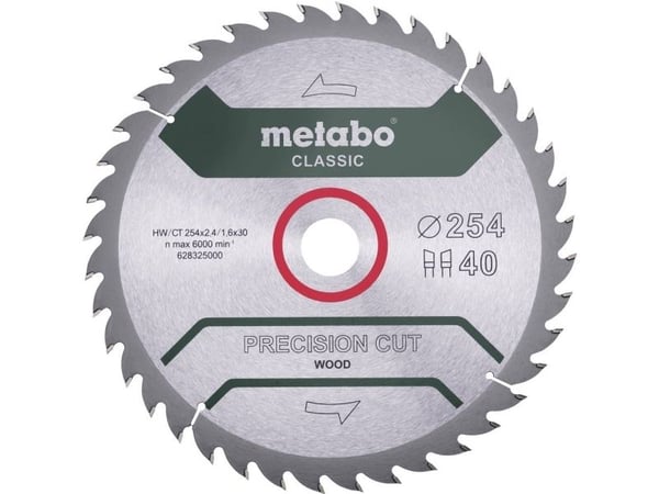 Metabo 628325000, MDF, Tre, 25,4 cm, 3 cm, 1,6 mm, 2,4 mm, Metabo