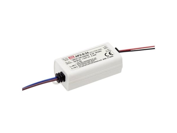 MEAN WELL APV-8-24, Hvit, 90 - 264 V, 47 - 63 Hz, 30 mm, 23,5 mm, 60 mm