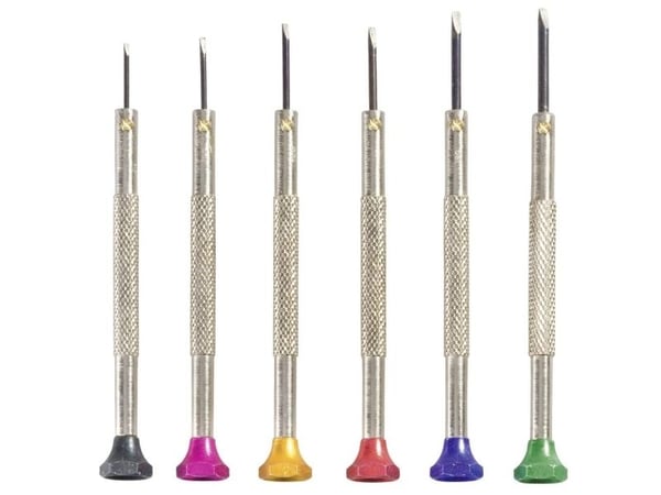TOOLCRAFT 12-osainen kellosepän ruuvimeisselisarja 12 osaa Terän leveys: 0.8 mm, 1 mm, 1.2 mm, 1.4 mm, 1.6 mm, 1.8 mm