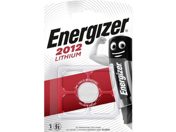 Energizer EN-E300164200, Kertakäyttöinen akku, CR2012, Litium, 1 kpl, Hopea, Ripustettava laatikko