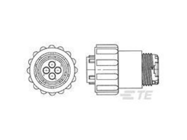 TE Connectivity 796274-1 rundstiftkontakt, innbygging - totalt antall poler 16 - serie CPC, 1 stk
