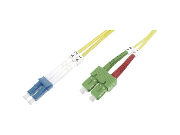 DIGITUS Professional - Koblingskabel - SC/APC-enkeltmodus (hann) til LC/UPC-enkeltmodus (hann) - 3 m - fiberoptisk - dupleks - 9 / 125 micron - OS2...