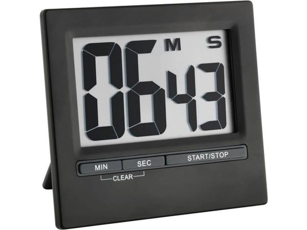 TFA - Stopur - rektangulær - elektronisk - desktop, magnetmontering - sort