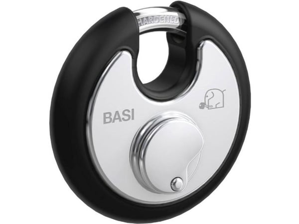 BASI 6100-7020-SCHW, Konventionellt hänglås, Tangentlås, Lika låsning, Svart, Silver, Rostfritt stål, Härdat stål