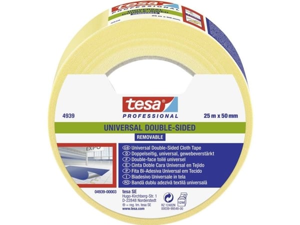 tesa 04939-00003-11 gulv-/fugelistbånd hvit (L x B) 25,00 m x 50,00 mm 25 m (04939-00003-11)