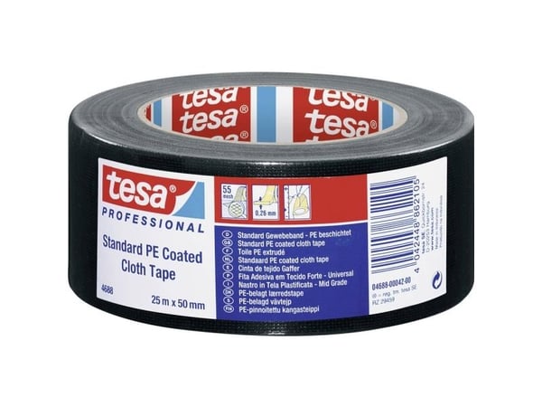 TESA 4688, Sort, Bunte, Emballasje/nedpakking, Reparering, Polyester, 25 m, 50 mm