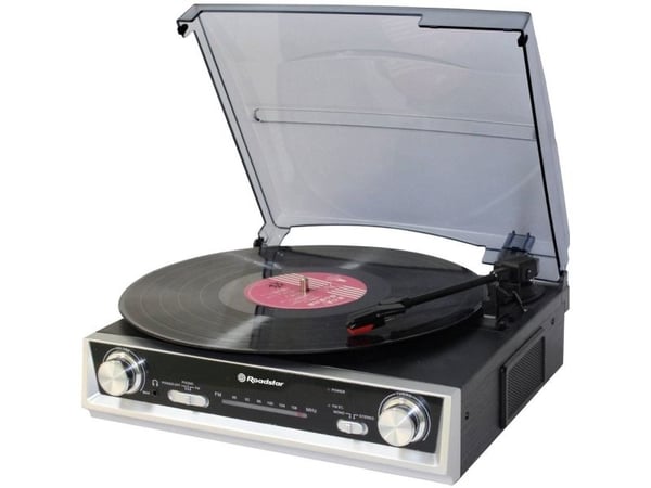 Roadstar TTR-8634, Sort, Sølv, 33,45,78 RPM, Rotasjon, FM, 3,5 mm, 230 V