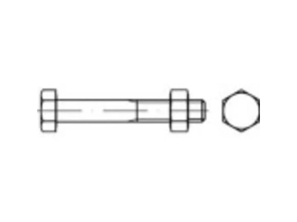 TOOLCRAFT 110887 sekskantsskrue M20 220 mm utvendig sekskant DIN 601, stål, galvanisert (10 stk.)