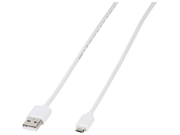 Vivanco PBMUSBVVW, 1 m, USB A, Micro-USB B, USB 2.0, Hvit