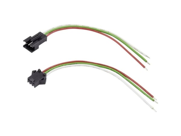 TRU COMPONENTS Stikbøsning med litzetråd Samlet antal poler 3 Rastermål: 2.50 mm TC-6649236 1 sarja