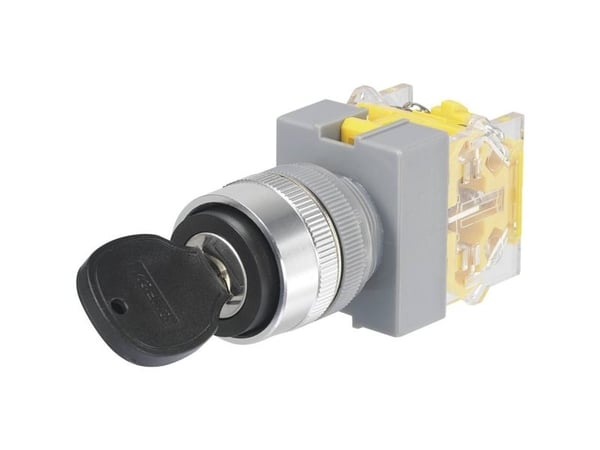 TRU COMPONENTS 704509 Y090-A-20Y/31 Avainkytkin 250 V/AC 5 A 1 x On/Off/On 2 x 45° IP40 1 kpl 1 kpl