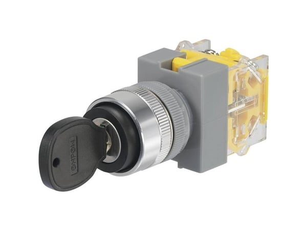 TRU COMPONENTS 704536 Y090-A-20Y/33 Avainkytkin 250 V/AC 5 A 2 x (On)/Off/(On) 2 x 45° IP40 1 kpl