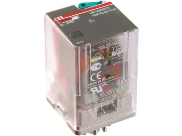 ABB CR-U024DC3L, harmaa, IP40, 10 A, 24 V, 50/60 Hz, 250 V