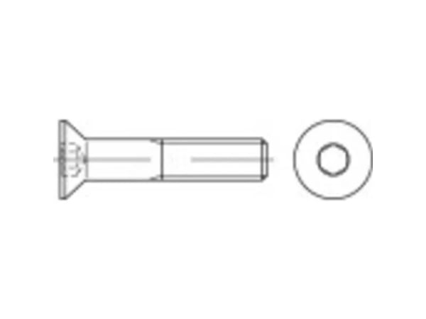 TOOLCRAFT 401634 countersunk skruer M3 20 mm innvendig sekskant DIN 7991 rustfritt stål 100 stk