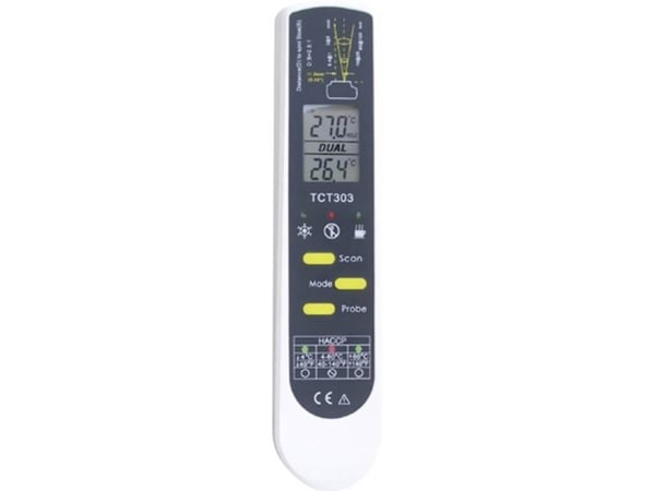 TFA Dostmann 31.1119.K infrarødt termometer kalibrert (ISO) -55 til +250 °C HACCP-tilpasset