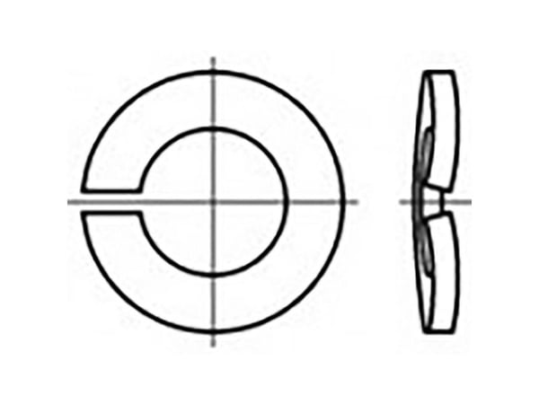 TOOLCRAFT TO-6854400 fjærring (innvendig diameter 4 mm) DIN 128 rustfritt stål V2A A2, 100 stk