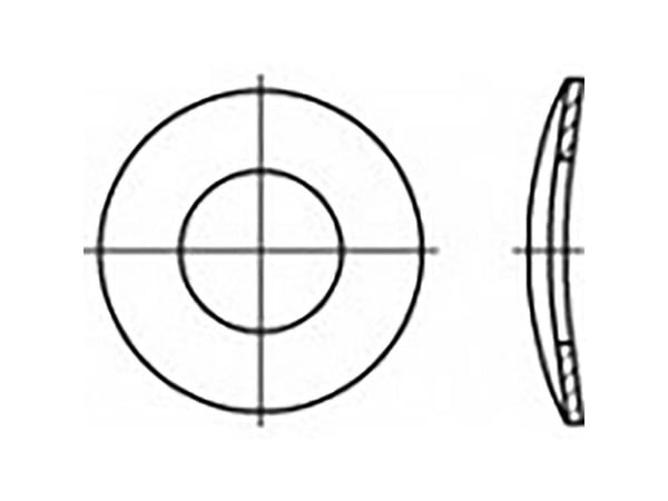 TOOLCRAFT TO-6854586 fjærskiver, innvendig diameter 10 mm DIN 137 rustfritt stål V2A A2, 100 stk