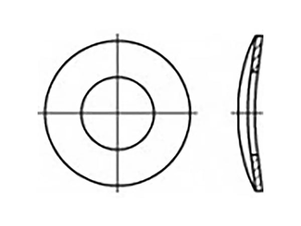 TOOLCRAFT fjærskive – innvendig diameter 12 mm, DIN 137, fjærstål, galvanisert, 500 stk.