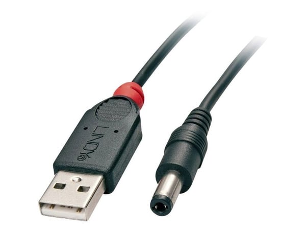 Lindy 70268, 1,5 m, USB A, DC, USB 2.0, Hankjønn/hankjønn, Sort