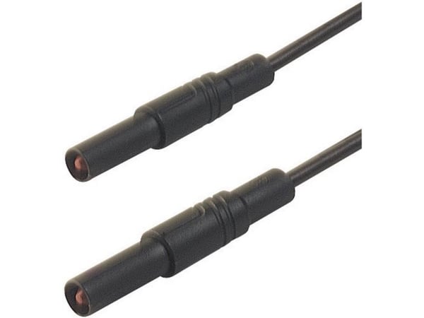 SKS Hirschmann MLS SIL GG 200/1 Turvatestausjohto [Lamellipistoke 4 mm - Lamellipistoke 4 mm] 2,00 m Musta 1 kpl 1 kpl