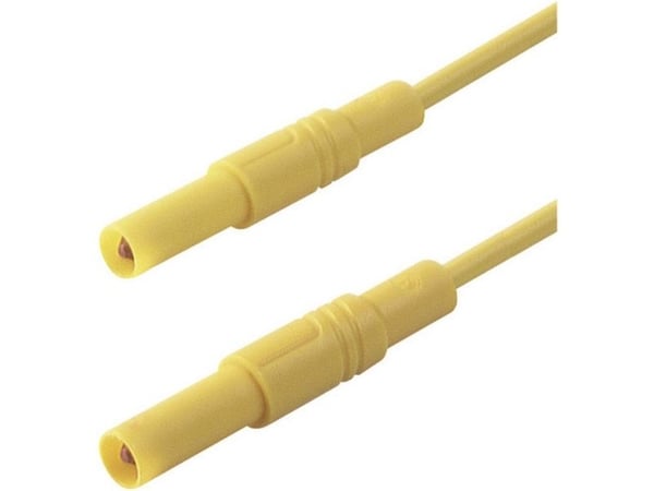 SKS Hirschmann MLS SIL GG 100/1 Turvatestausjohto [Lamellipistoke 4 mm - Lamellipistoke 4 mm] 1,00 m Keltainen