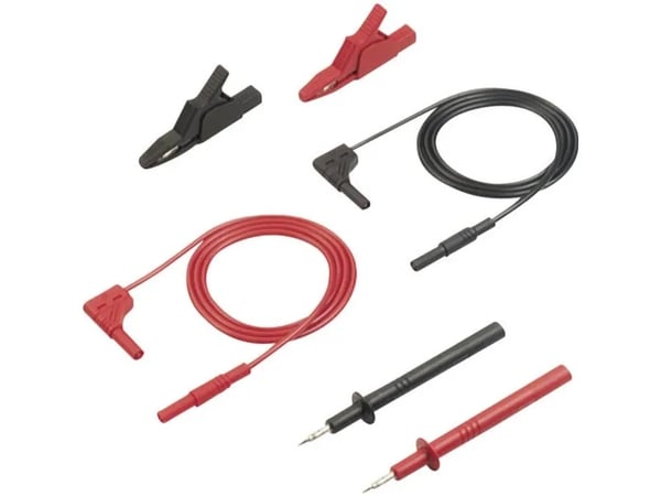 SKS Hirschmann MMS 2020 Turvatestausjohtosarja [Lamellipistoke 4 mm - Lamellipistoke 4 mm] 1,00 m Musta, punainen